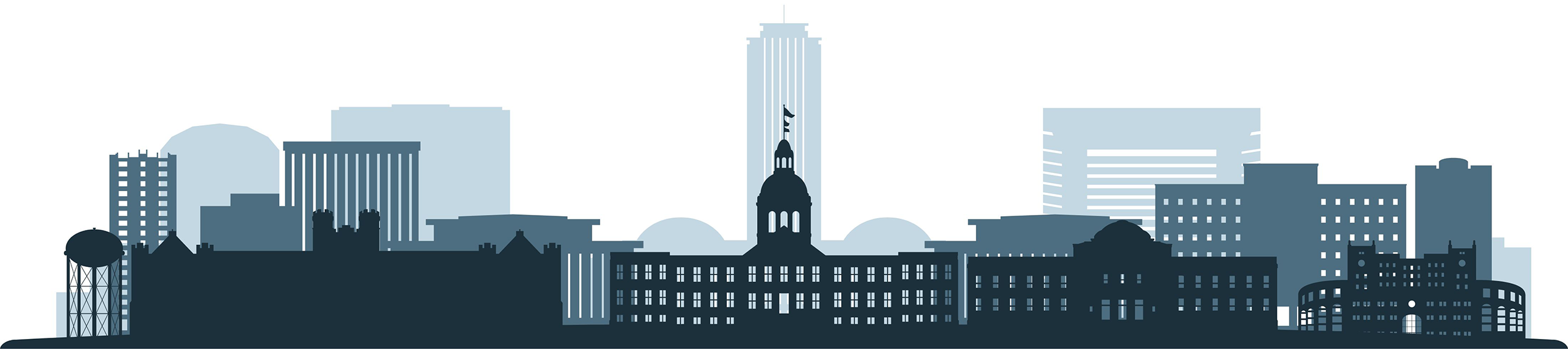 Blue toned Tallahassee City sihlouette